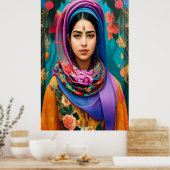 Poster princesse asiatique avec hijab (Cuisine)