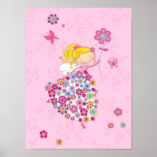 Poster Princesse aux fleurs