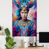 Poster princesse aux yeux bleus (Bureau à domicile)