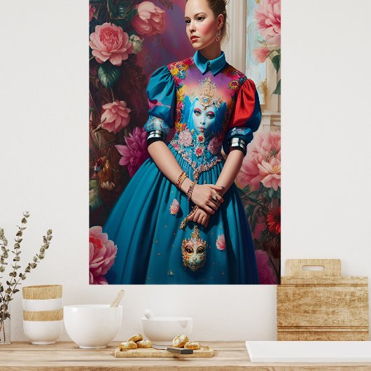 Poster Princesse avec couronne d'argent (Cuisine)