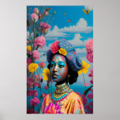 Poster Princesse avec peinture colorée au visage (Devant)