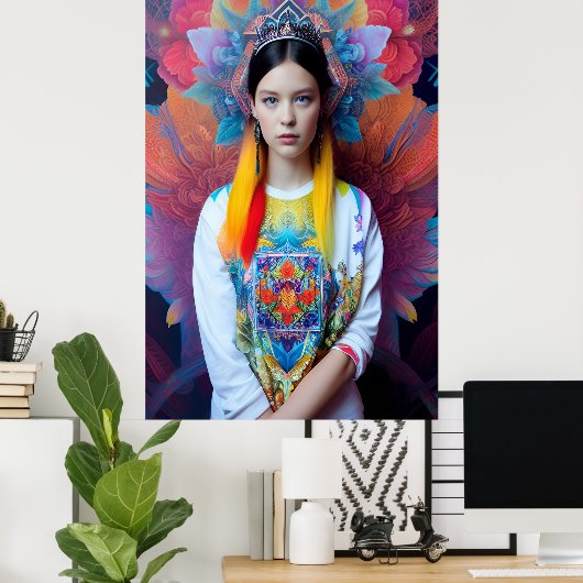 Poster Princesse avec pull blanc (Bureau à domicile)
