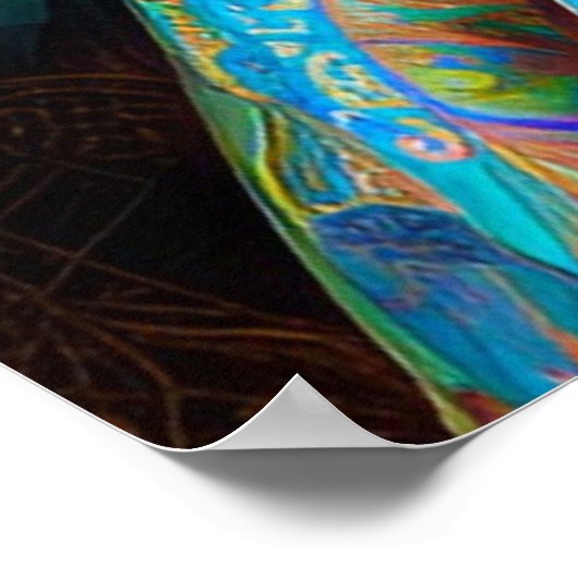 Poster Princesse avec robe décorative bleue (Coin)