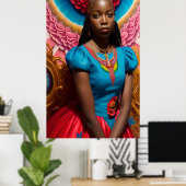 Poster Princesse avec robe rose et bleue (Bureau à domicile)