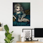 Poster Princesse avec un chat Himalayan gothique rococo I (Bureau à domicile)