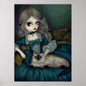 Poster Princesse avec un chat Himalayan gothique rococo I (Devant)