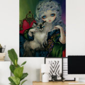 Poster Princesse avec un chat Ragdoll ART IMPRIMER rococo (Bureau à domicile)