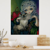 Poster Princesse avec un chat Ragdoll ART IMPRIMER rococo (Cuisine)