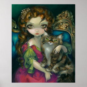 Poster Princesse avec un manteau Maine Coon ART IMPRIMER
