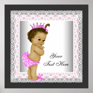 Poster Princesse bébé vintage rose