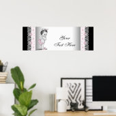 Poster Princesse bébé vintage rose (Bureau à domicile)