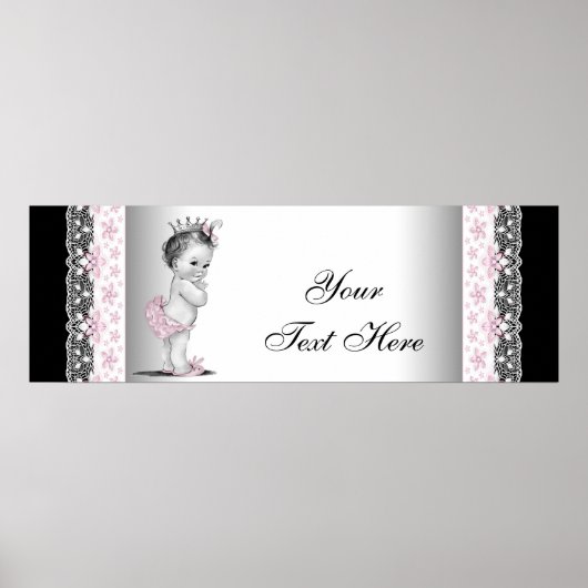 Poster Princesse bébé vintage rose (Devant)