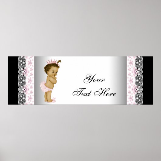 Poster Princesse bébé vintage rose (Devant)