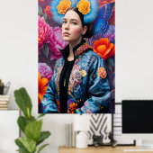 Poster princesse branchée dans une veste (Bureau à domicile)