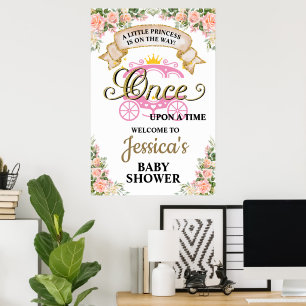 Poster Princesse Carriage Une Fois Sur Une Fille Temps Bé