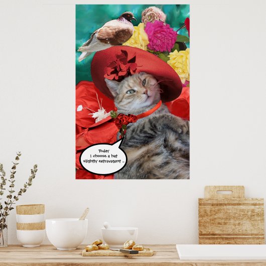POSTER PRINCESSE CHAT CÉLÈBRE TATUS AVEC CHAPEAU ROUGE ET (Cuisine)