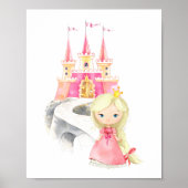 Poster Princesse, Cheveux Blonds, Château, Couronne, Cham (Devant)