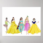 Poster princesse, croquis de mode, (Devant)