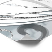 Poster Princesse Cygne Argent et Blanc Élégante Fête Pers (Coin)