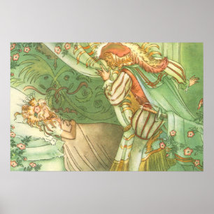 Poster Princesse de beauté dormante, Conte de fée Vintage