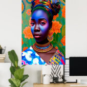 Poster princesse de maquillage rose et bleu (Bureau à domicile)