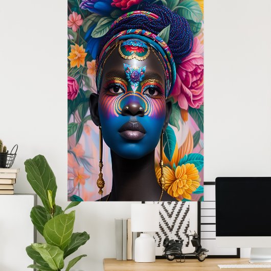 Poster princesse décorative d'art du visage (Bureau à domicile)