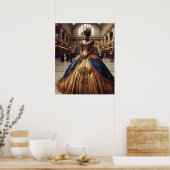 Poster Princesse dorée Steampunk Victorien Industriel (Cuisine)