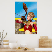 Poster Princesse Dragon Fantastique Art Numérique (Cuisine)