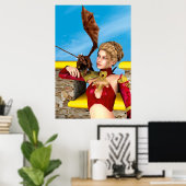 Poster Princesse Dragon Fantastique Art Numérique (Bureau à domicile)