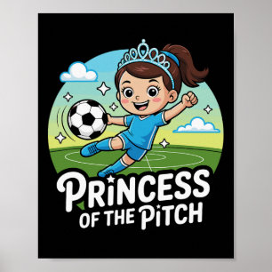 Poster Princesse du terrain de football pour filles enfan