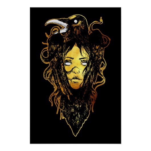 Poster Princesse embrassée par un corbeau (Devant)
