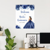 Poster Princesse en bleu marine Robe Quinceanera Bienvenu (Bureau à domicile)