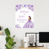 Poster Princesse en Dusty Robe violette Quinceanera Bienv (Bureau à domicile)