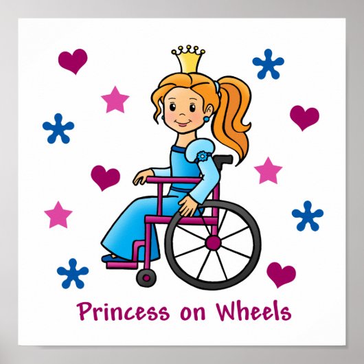 Poster Princesse en fauteuil roulant (Devant)