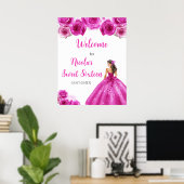 Poster Princesse en Robe Rose Chaude Sweet sixteen Bienve (Bureau à domicile)