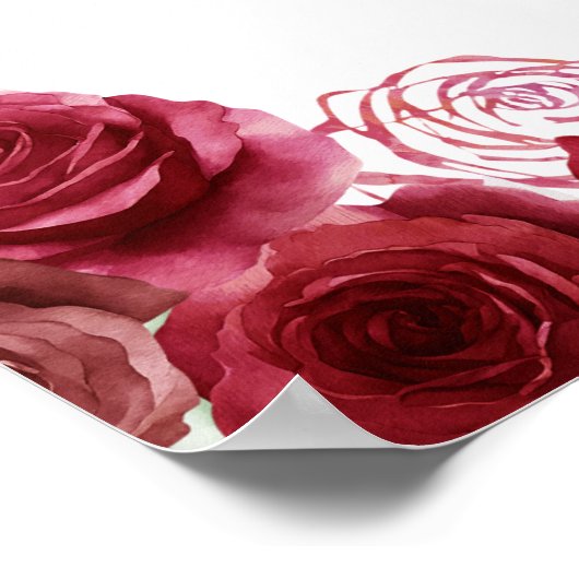 Poster Princesse en Robe Rouge Quinceanera Bienvenue (Coin)