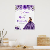 Poster Princesse en Robe violette foncée Quinceanera Bien (Cuisine)