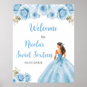 Poster Princesse en Sweet sixteen Robe Bleue Bienvenue