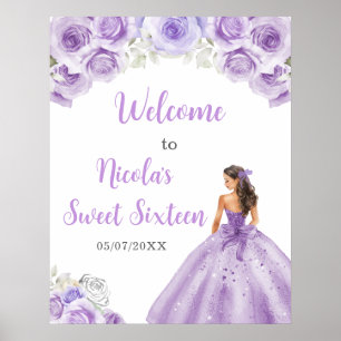 Poster Princesse en Sweet sixteen violet Bienvenue