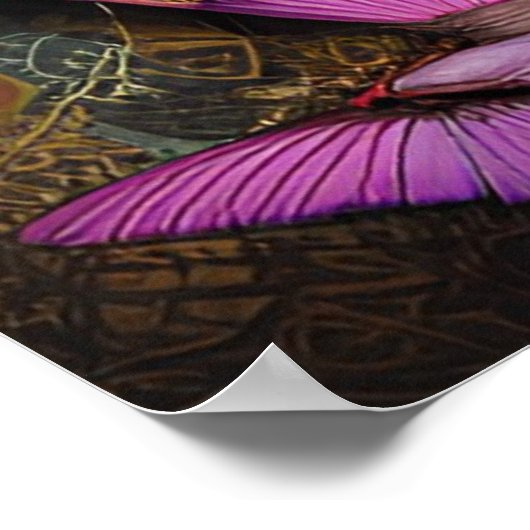 Poster princesse face bleue avec fleurs dans les cheveux (Coin)