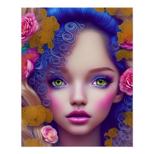 Poster Princesse Fleur inspirée par la culture ukrainienn (Devant)