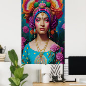 Poster princesse florale avec maquillage (Bureau à domicile)