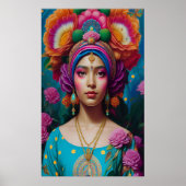 Poster princesse florale avec maquillage (Devant)