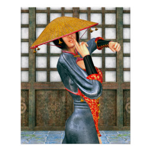 Poster Princesse Guerrière Mystique de Style Fantastique