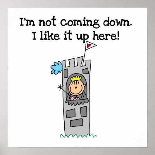 Poster Princesse humoristique en tour (Devant)