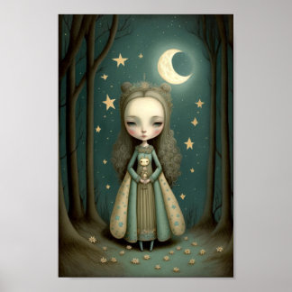 Poster Princesse Luna Fille dans les Bois