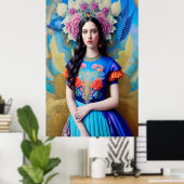 Poster princesse magique avec robe magnifique (Bureau à domicile)