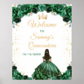 Poster Princesse Quinceañera Vert foncé Bienvenue (Devant)