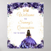 Poster Princesse Quinceañera violet foncé Bienvenue (Devant)
