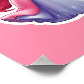 Poster Princesse Rose Avec Baguette Magique Et Tiara (Coin)